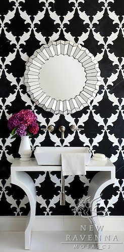 black and white mosaic bathroom