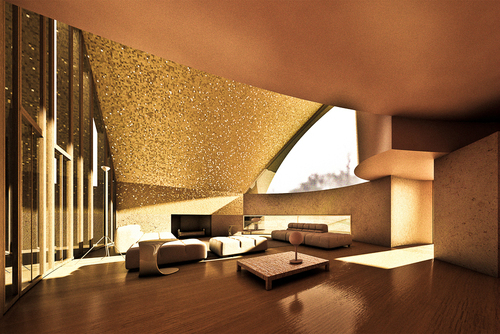 modern golden Living Room 3