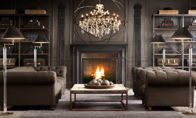 amazing brown living rooms by Restoration Hardware 6