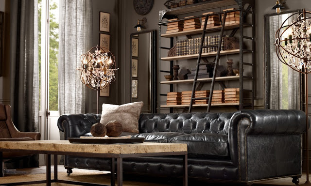 amazing brown living rooms by Restoration Hardware 7