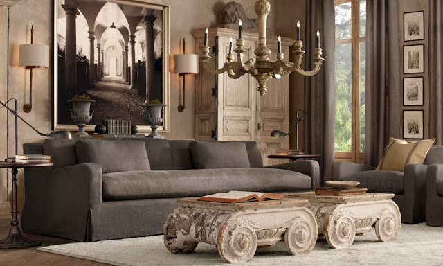 amazing brown living rooms by Restoration Hardware 8