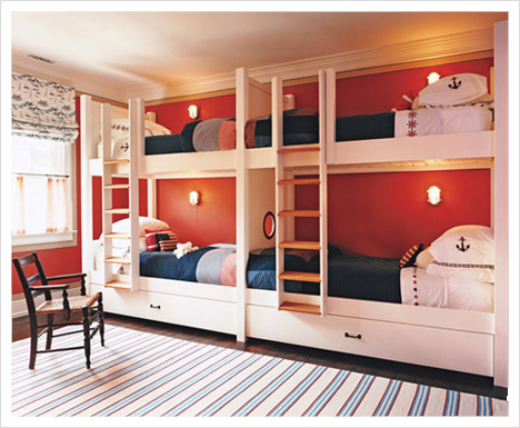 4 bunk beds in one room