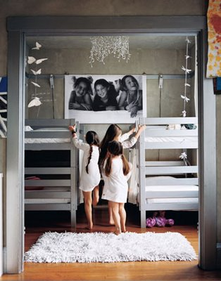2 bunk beds in small room