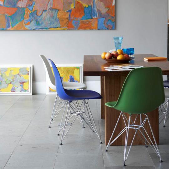 Colorful Dining Room with Multicolored Chairs 7