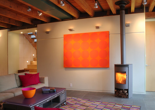 orange living room modern living room