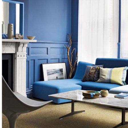 modern deep blue living room decorating ideas