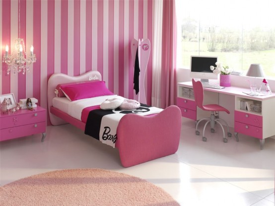pink and white tiles wallpaper interior design ideas teenage girls room