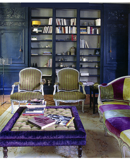 french deep blue living room decorating ideas