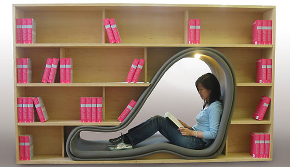 Cave Seat Within Bookcase By Sakura, Bookcase With Seat