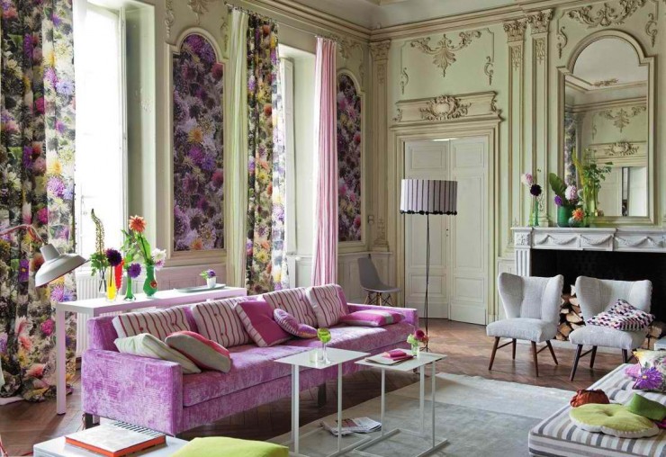 living-room-spring-decoration-decorating-ideas purple floral living room spring decorating ideas