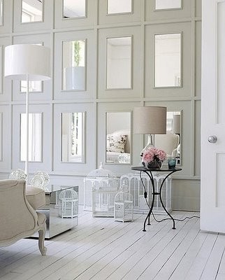 white romantic panel with mirrors