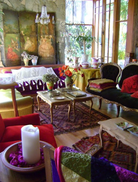 bohemian colorful living room designs