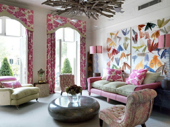colorful floral living rooms ideas
