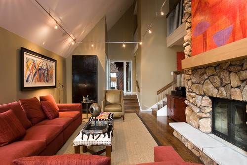 Red Living Room Interior Design Ideas 75