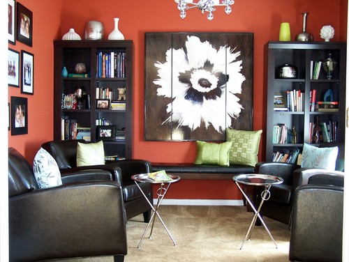 Red Living Room Interior Design Ideas 82
