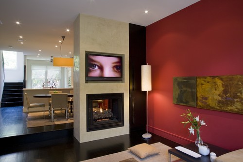Red Living Room Interior Design Ideas 58