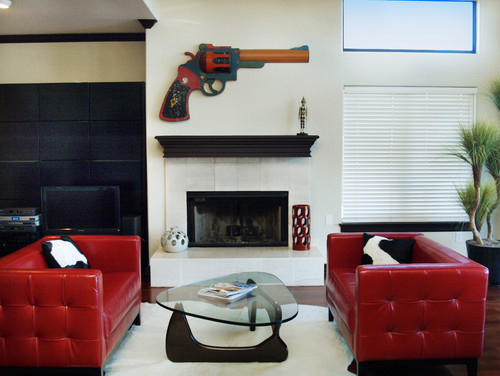 Red Living Room Interior Design Ideas 21