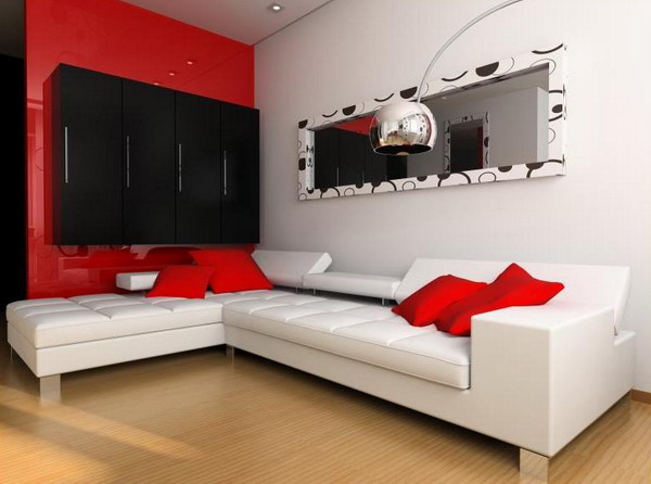 Red Living Room Interior Design Ideas 24