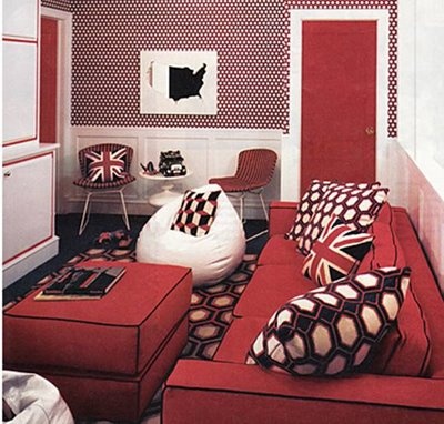 Red Living Room Interior Design Ideas 16