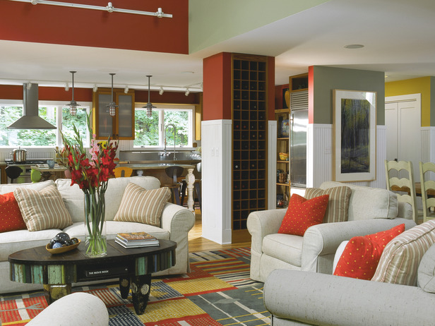 Red Living Room Interior Design Ideas 11