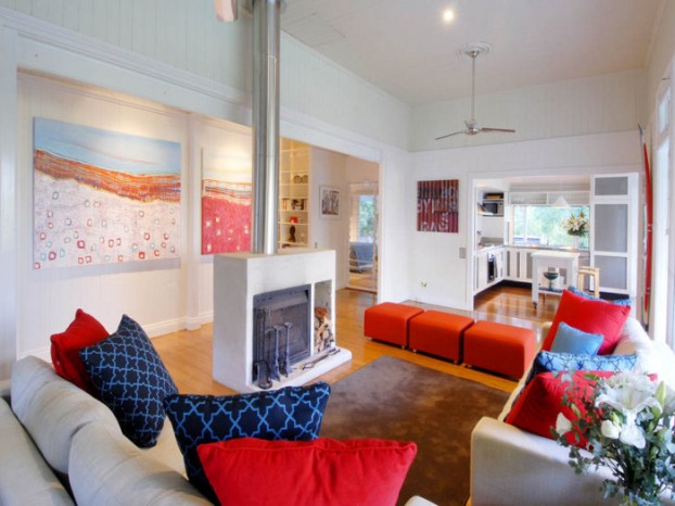 Red Living Room Interior Design Ideas 7