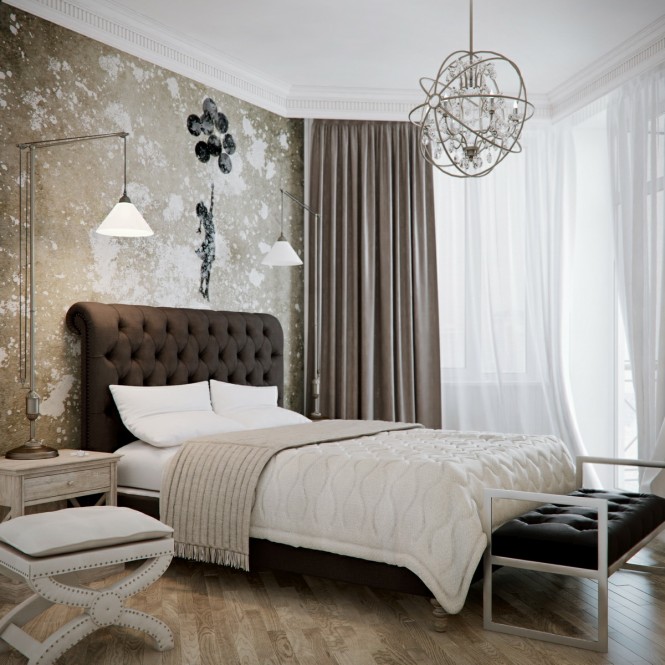 brown beige bedroom decoration