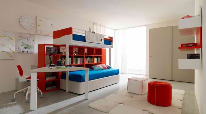 blue and red boys bedroom furniture