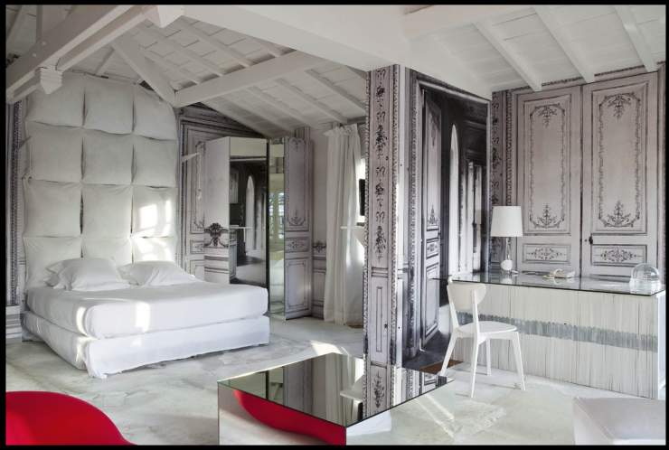 white parisian bedroom decoration
