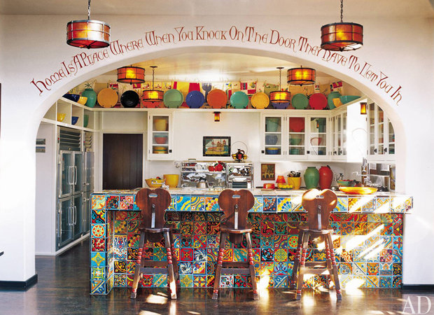 Diane Keaton's colorful kitchen