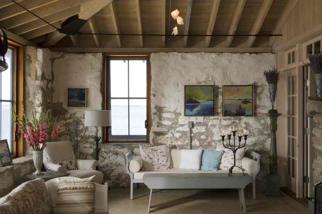 cottage chic stone living room 3 ideas