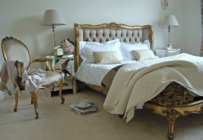 gold shabby chic bedroom furniture