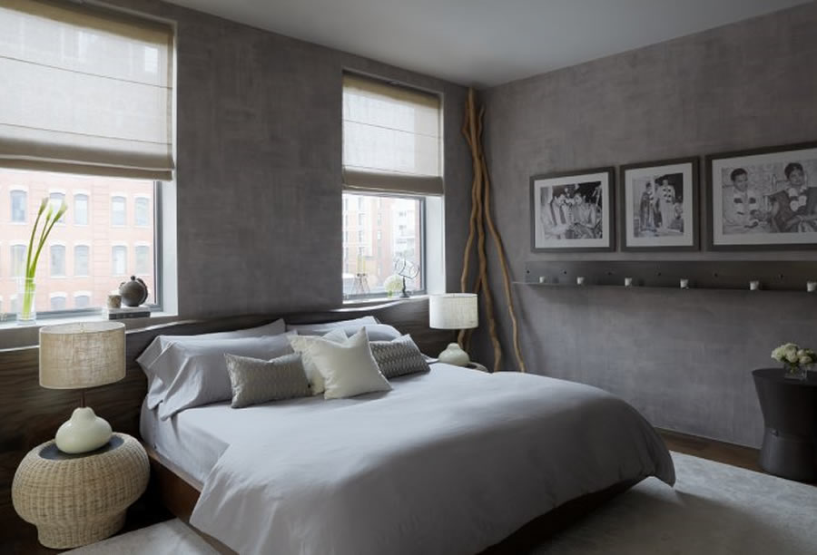 Modern grey bedroom designed by Purvipadia in collaboration with David ...