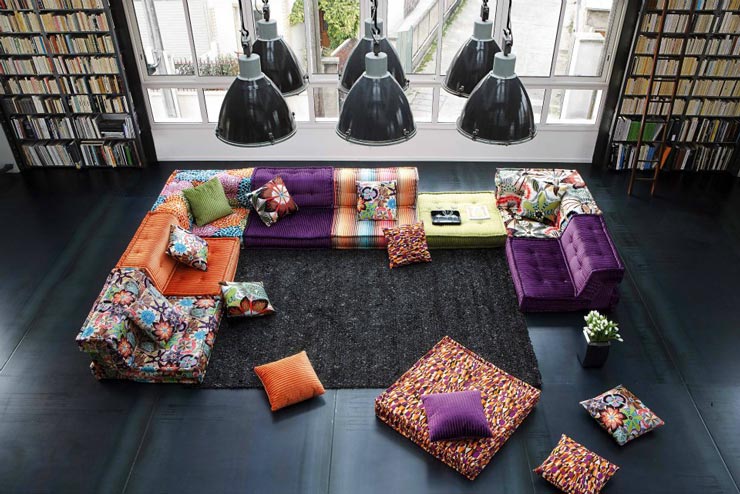 sectional bohemian colorful sofa roche bobois