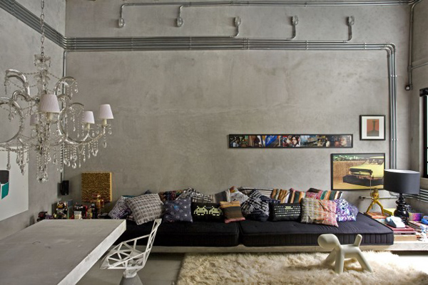concrete living room 14