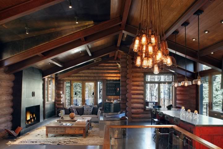 contemporary and rustic living room design