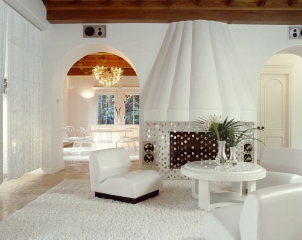 white contemporary living room design 2