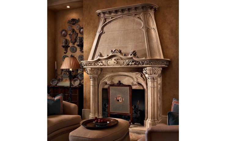 english style fireplace mantel