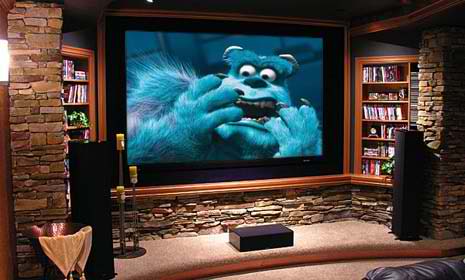 stone home theater room 