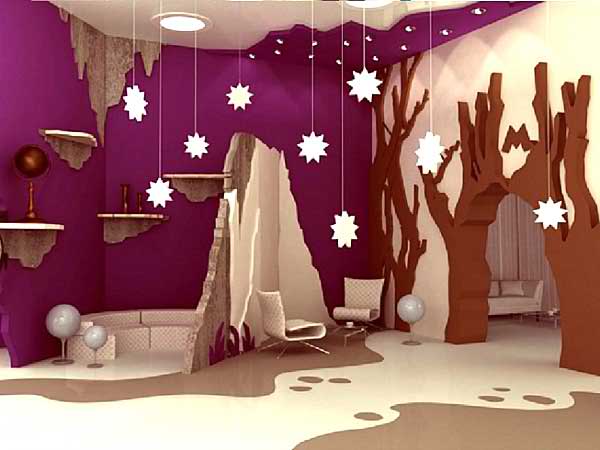 purple modern kid's playroom 12