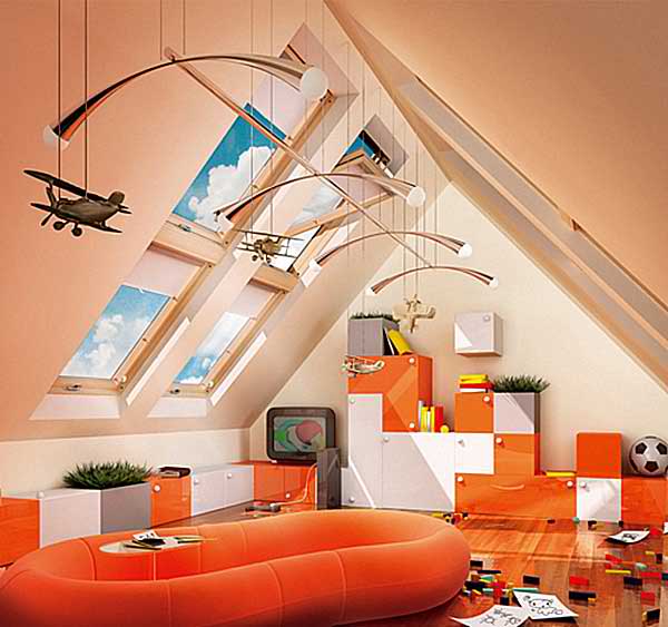 attic orange kid's playroom 15