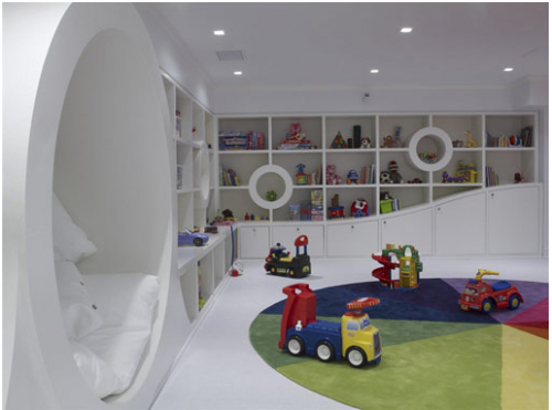 white modern kid's playroom 16