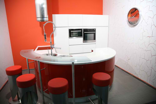 modern orange small kitchen design 19
