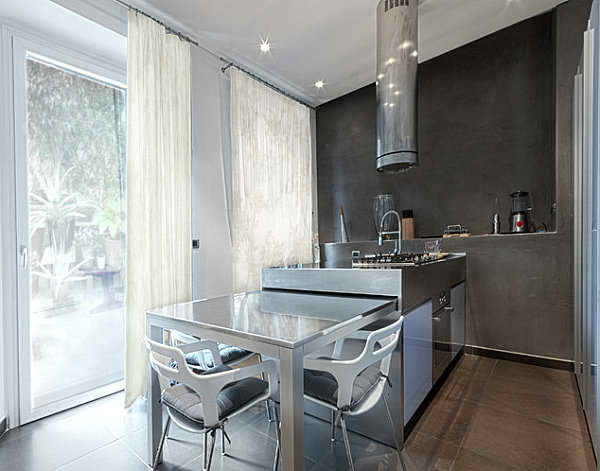 modern central small kitchen with table 25