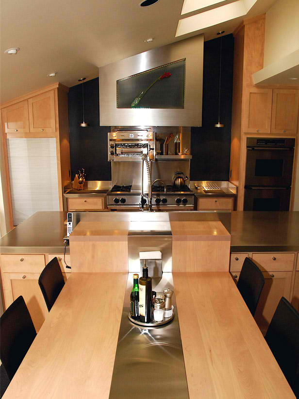 contemporary small kitchen design with table