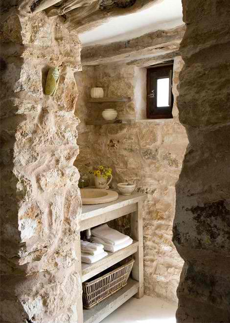 natural stone bathroom design