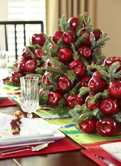 red apple Christmas tree centerpieces 10 ideas