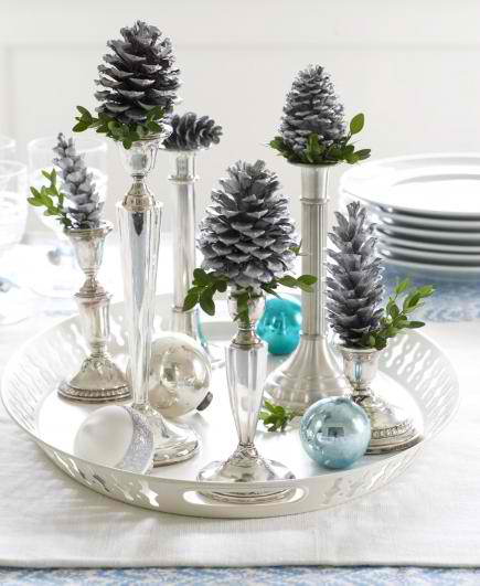 candlestick cones Christmas centerpices 17 ideas