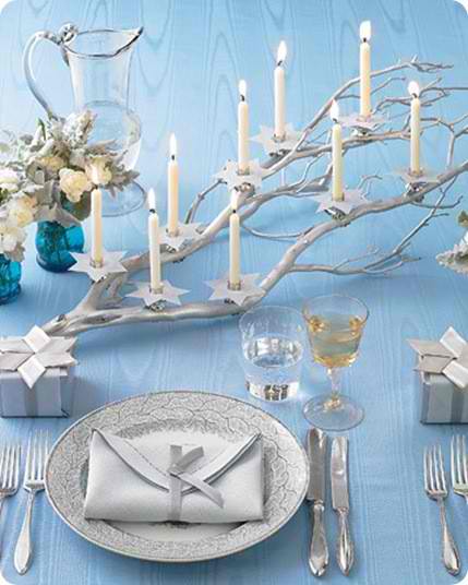 candles into silver branch Christmas centerpieces 21 ideas