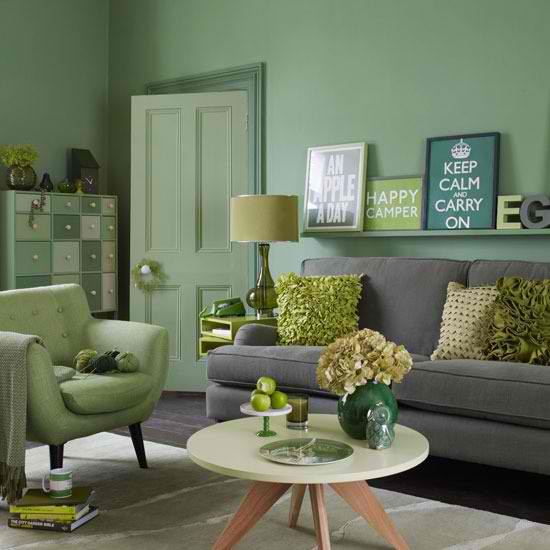 green living room color scheme