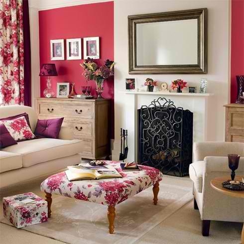 pink living room color scheme